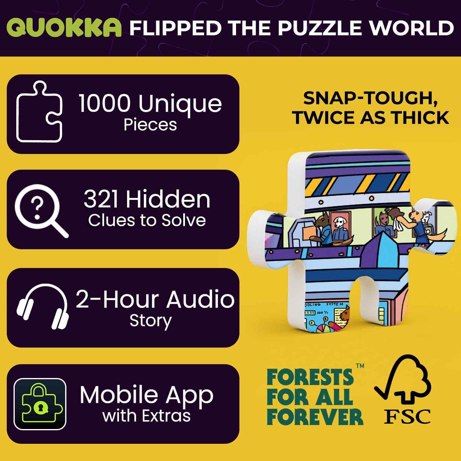 Detalle 2 de QUOKKA 1000 Piece Galaxy Dog Puzzle 🧩