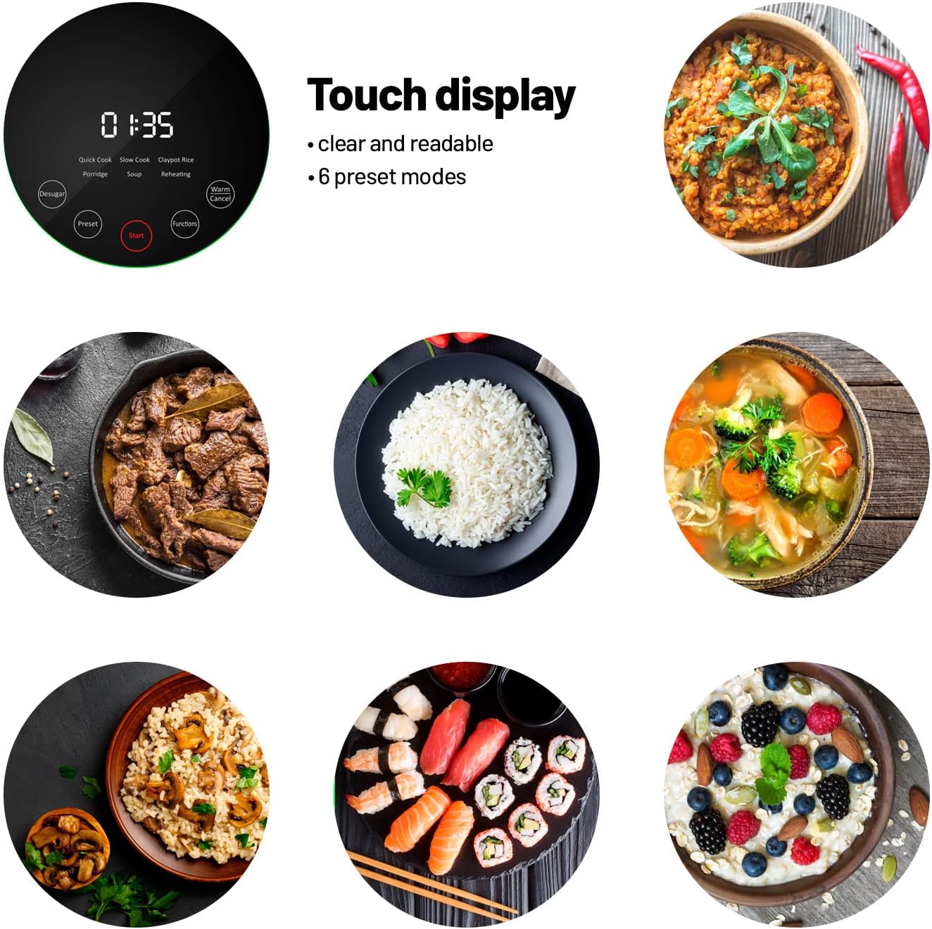 Detalle de Lauben Low Sugar Rice Cooker (1,5 l) : cuiseur à riz avec fonction faible en sucre et maintien au chaud
