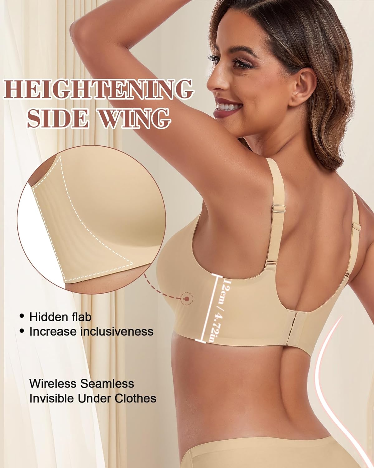 Detalle 2 de HORISUN BH ohne Bügel – Nahtloser Vollbralette-Style mit Unterstützung für Große Brüste
