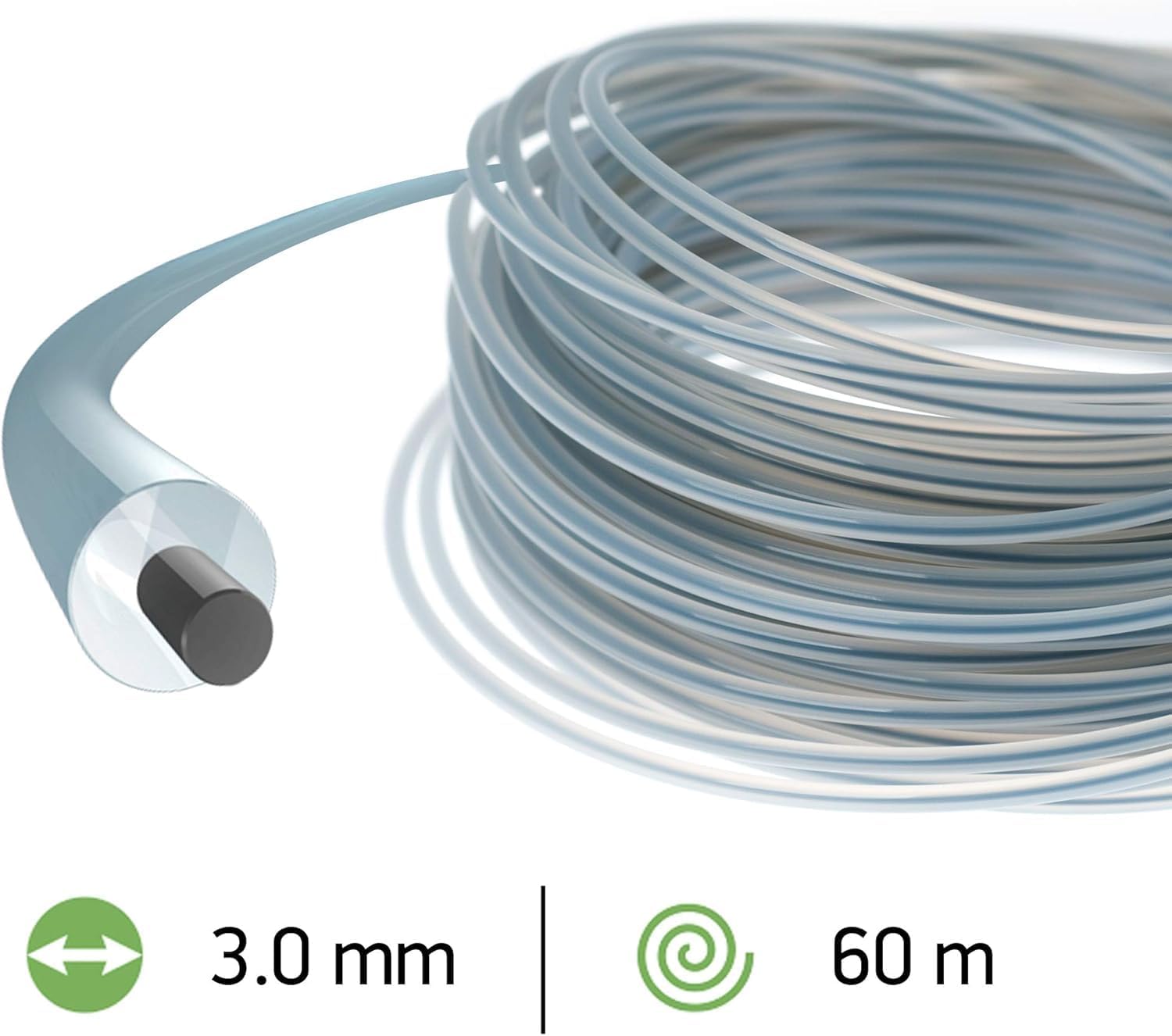 Detalle 2 de Oregon Round 3mm Strimmer Line, Durable Dual Material Line (3.0 mm x 60 m) – Heavy Duty for Grass, Weeds & Thick Vegetation