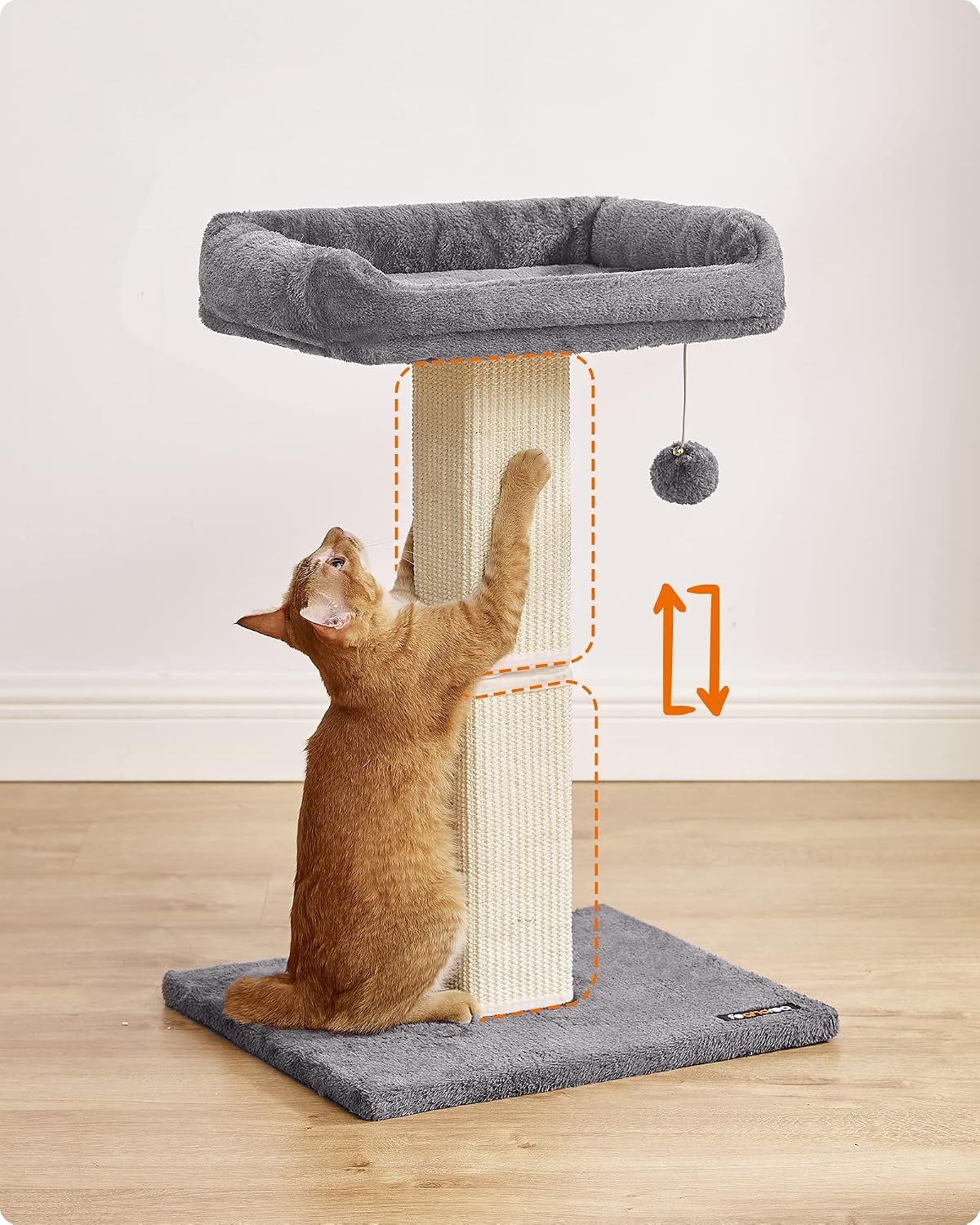 Detalle de FEANDREA PCA022W01 Cat Scratching Post, Sisal, 71 cm, Heather Grey