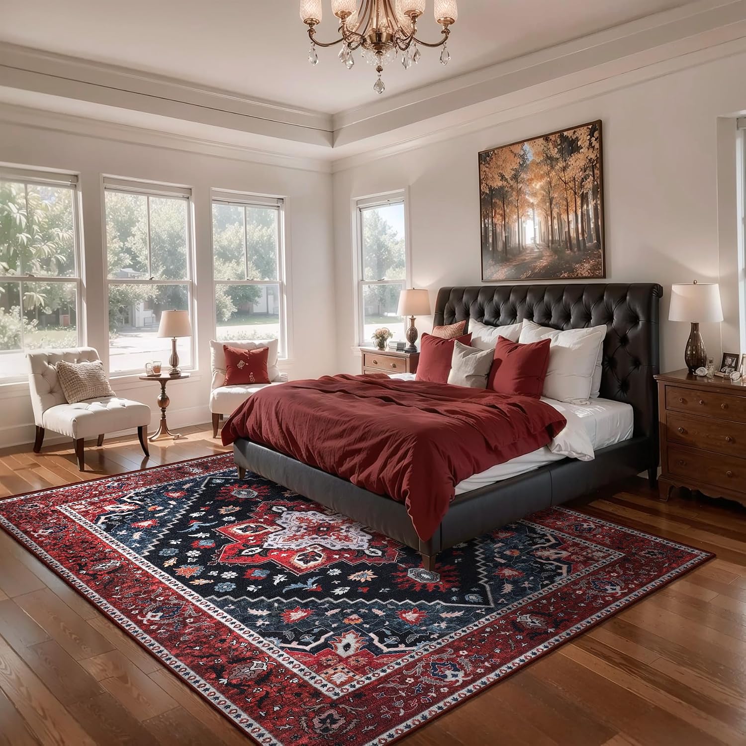 Detalle 2 de Ciicool Vintage Washable Area Rug 8'x10' 🏡