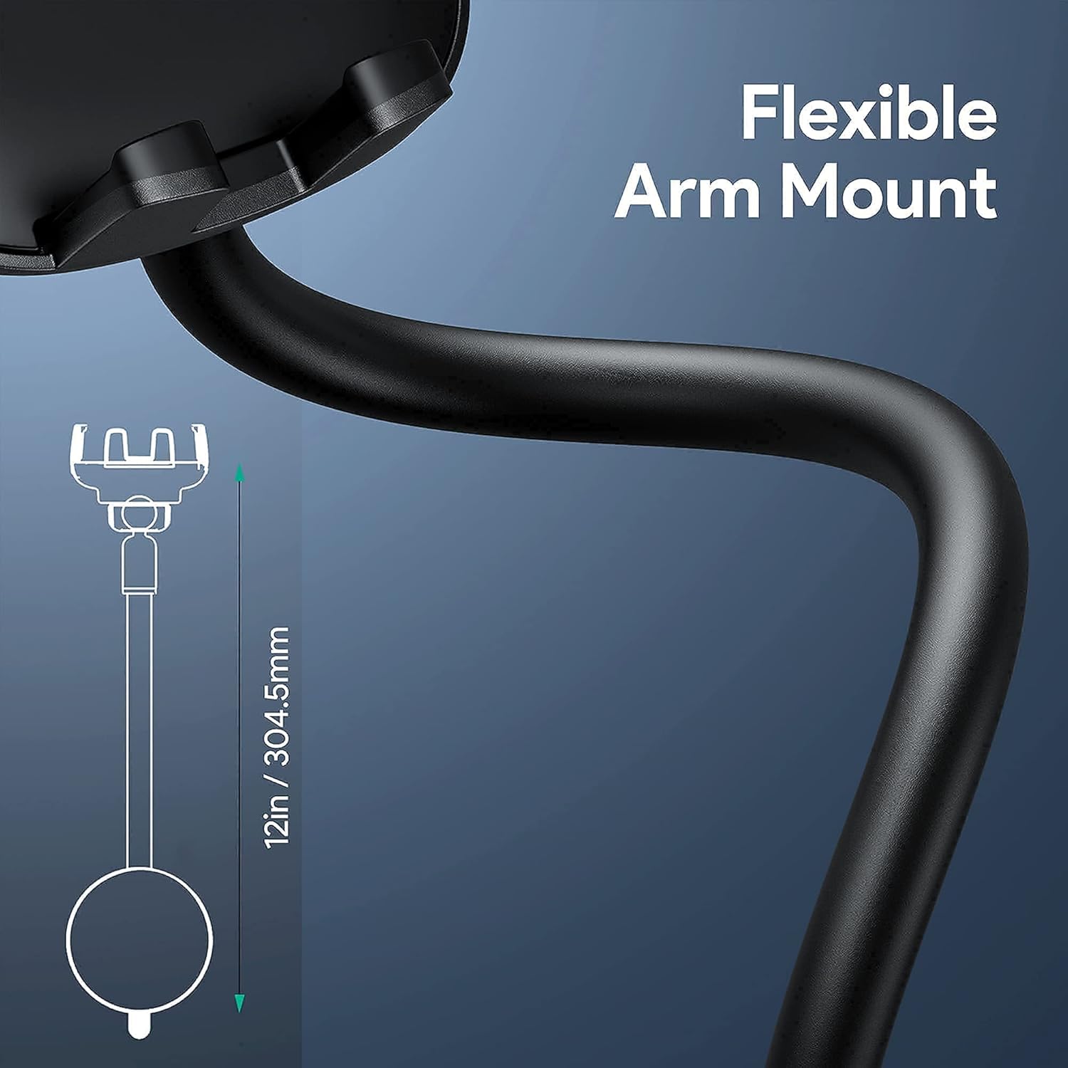 Detalle 2 de Qifutan Cell Phone Holder Long Arm for Dashboard