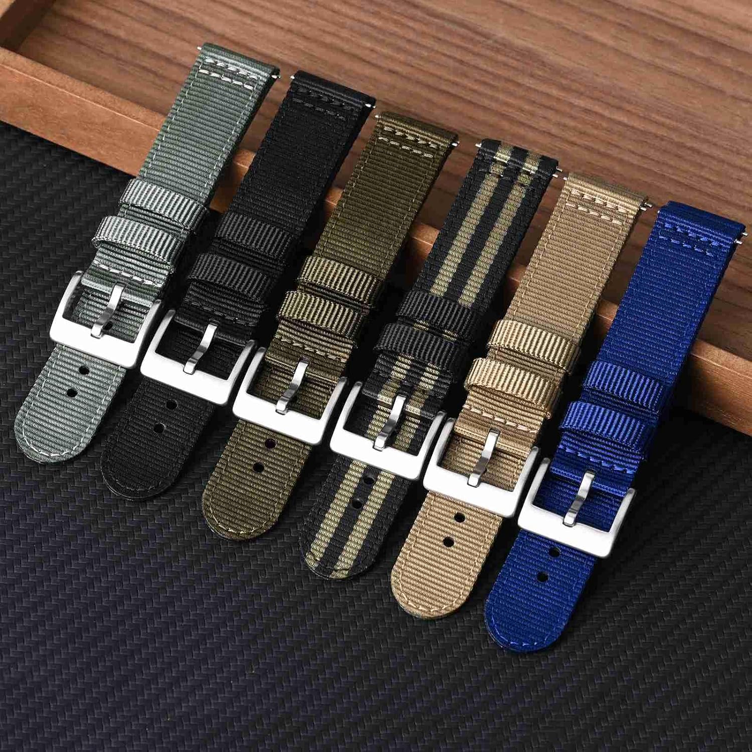 Thumbnail 6 de BISONSTRAP Nylon Armband für Herren – Zweiteiliges Militär Uhrenarmband mit Schnellverschluss