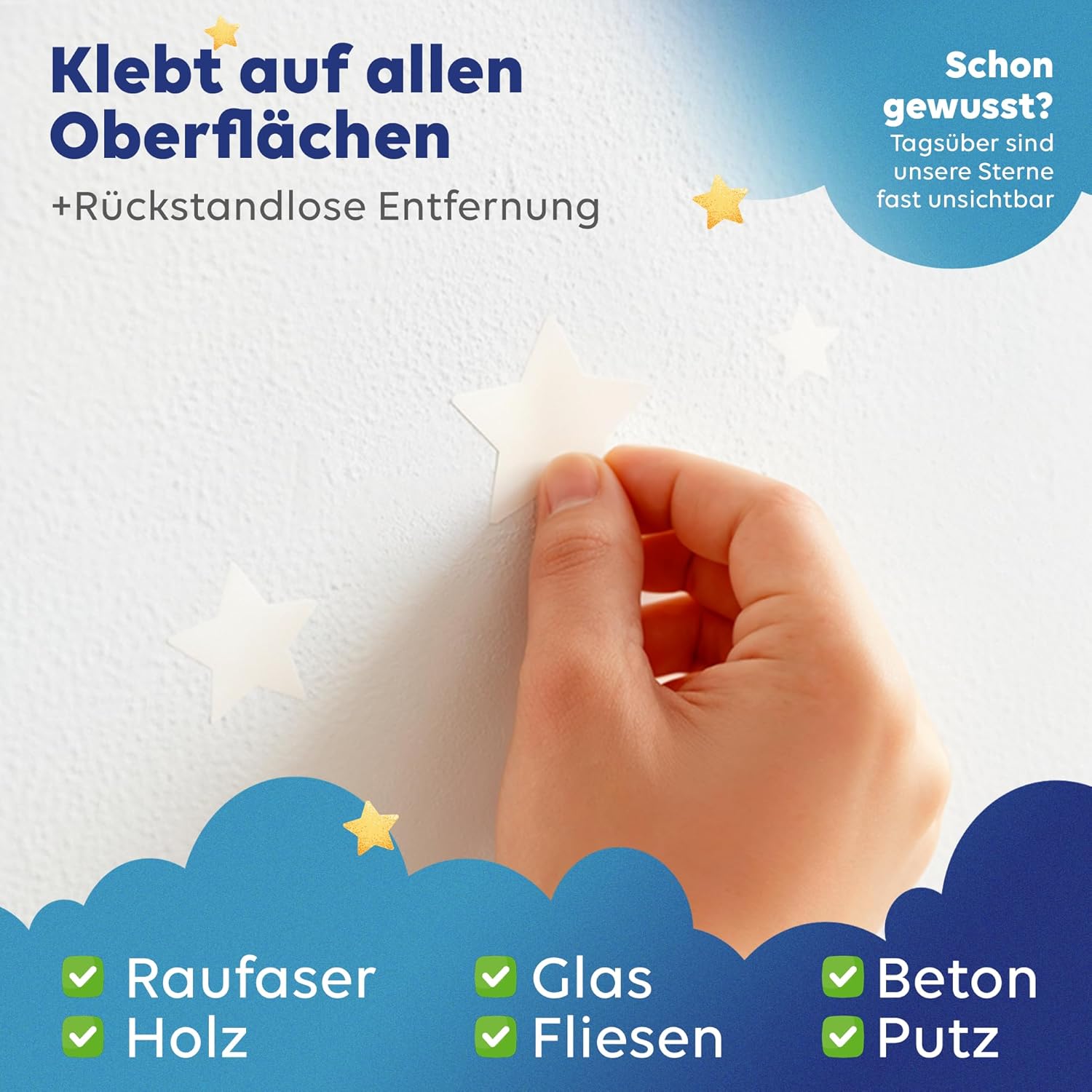 Thumbnail 2 de lilimaus Leuchtsterne Kinderzimmer: selbstklebende 400 Sterne als Sternenhimmel-Aufkleber