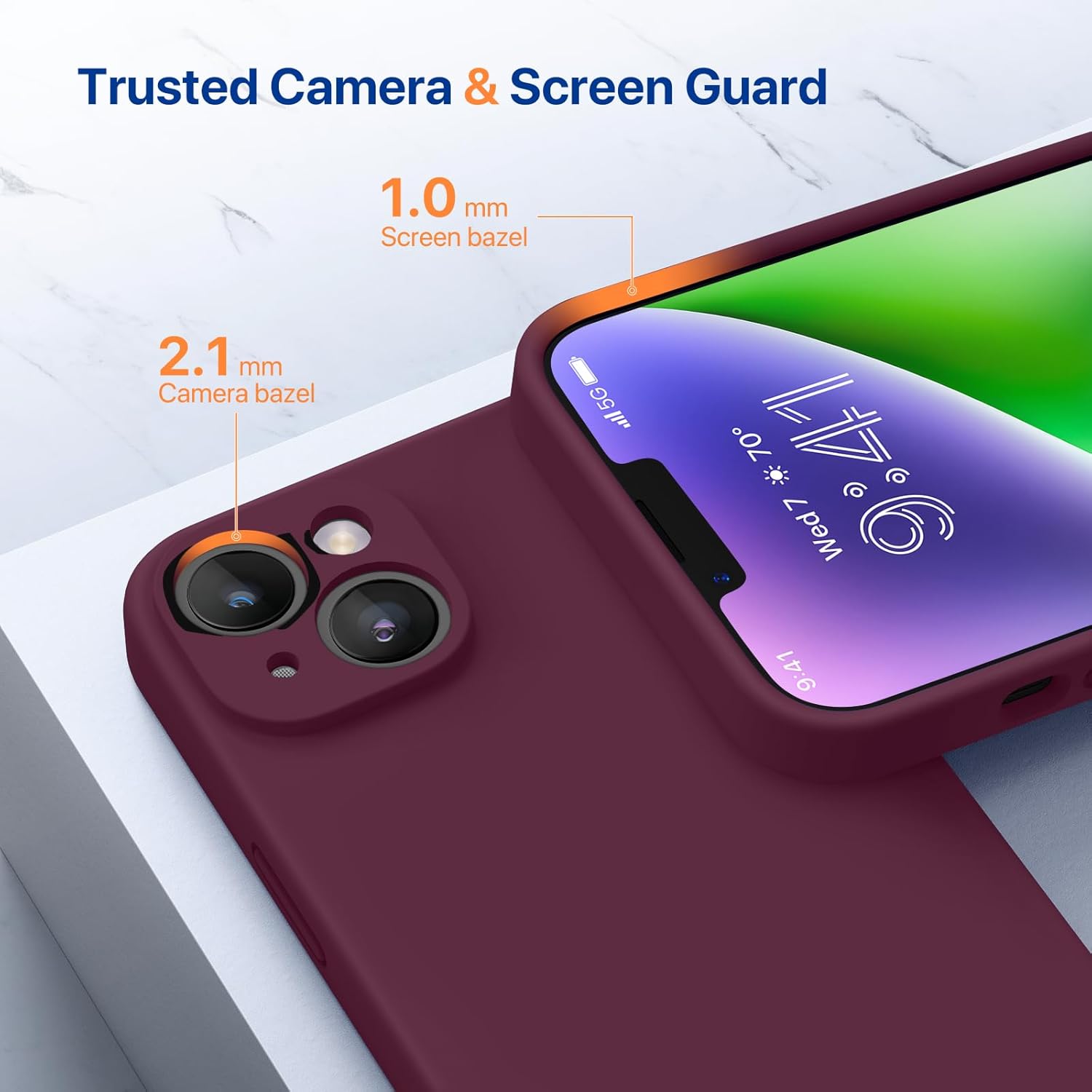 Thumbnail 1 de Miracase Designed for iPhone 14 Case with 360° Protection — Wine Red (6.1")