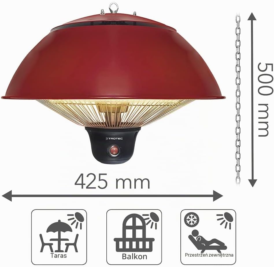 Detalle de TROTEC IR 1510 SC – promiennik podczerwieni 500/1000/1500 W z pilotem
