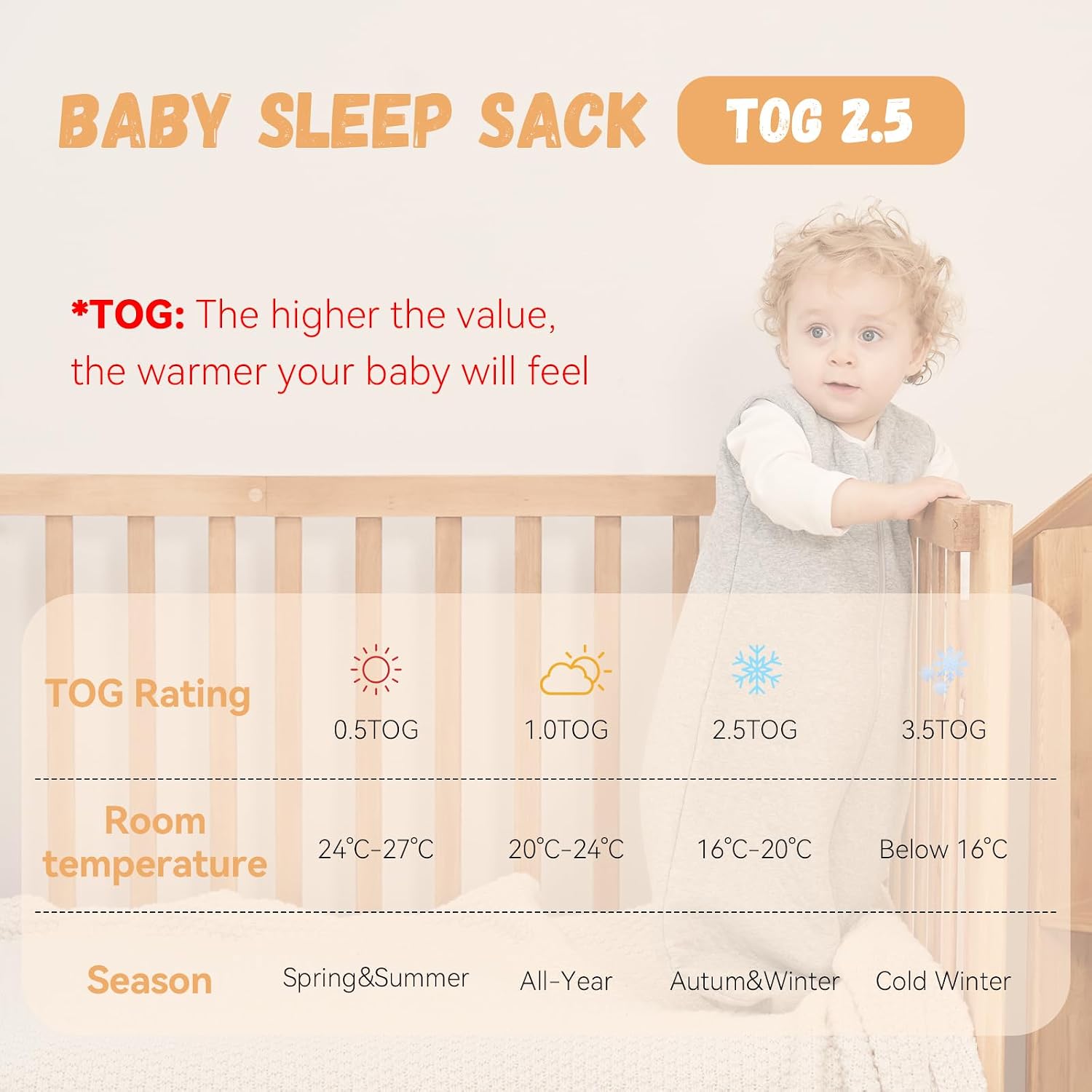 Thumbnail 1 de Yoofoss Schlafsack 2,5 Tog für Neugeborene