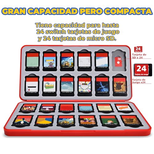 Detalle 2 de Estuche FUNLAB para Nintendo Switch 2: 24 tarjetas y 24 MicroSD, protección duradera