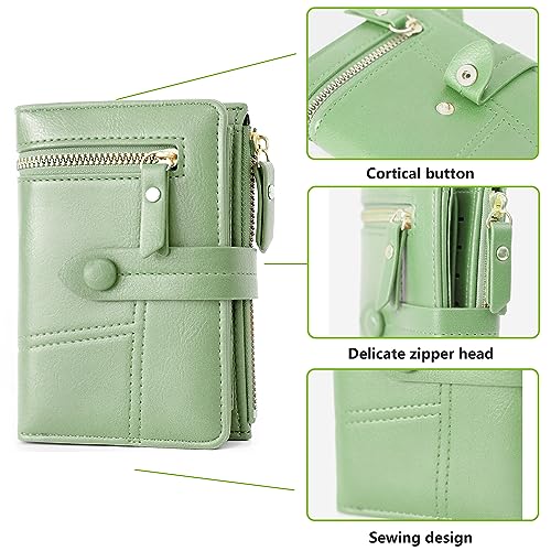 Detalle 2 de Lakpopya portefeuille femme PU, porte-monnaie vert ⚖