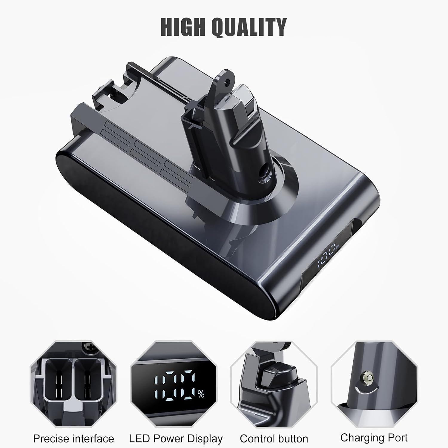 Detalle de 8000mAh Batteria di Ricambio per Dyson V8 Absolute SV10: potenza e affidabilità per il tuo aspirapolvere