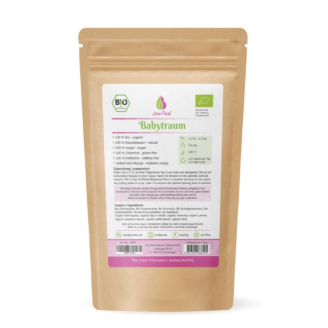 Detalle 2 de JoviTea Babytraum Tee BIO Klapperstorch – Traditionelle Kräutermischung, 75 g