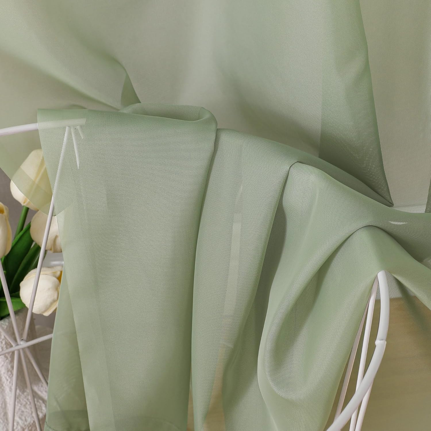 Thumbnail 3 de OVZME 84" Sage Green Sheer Curtains