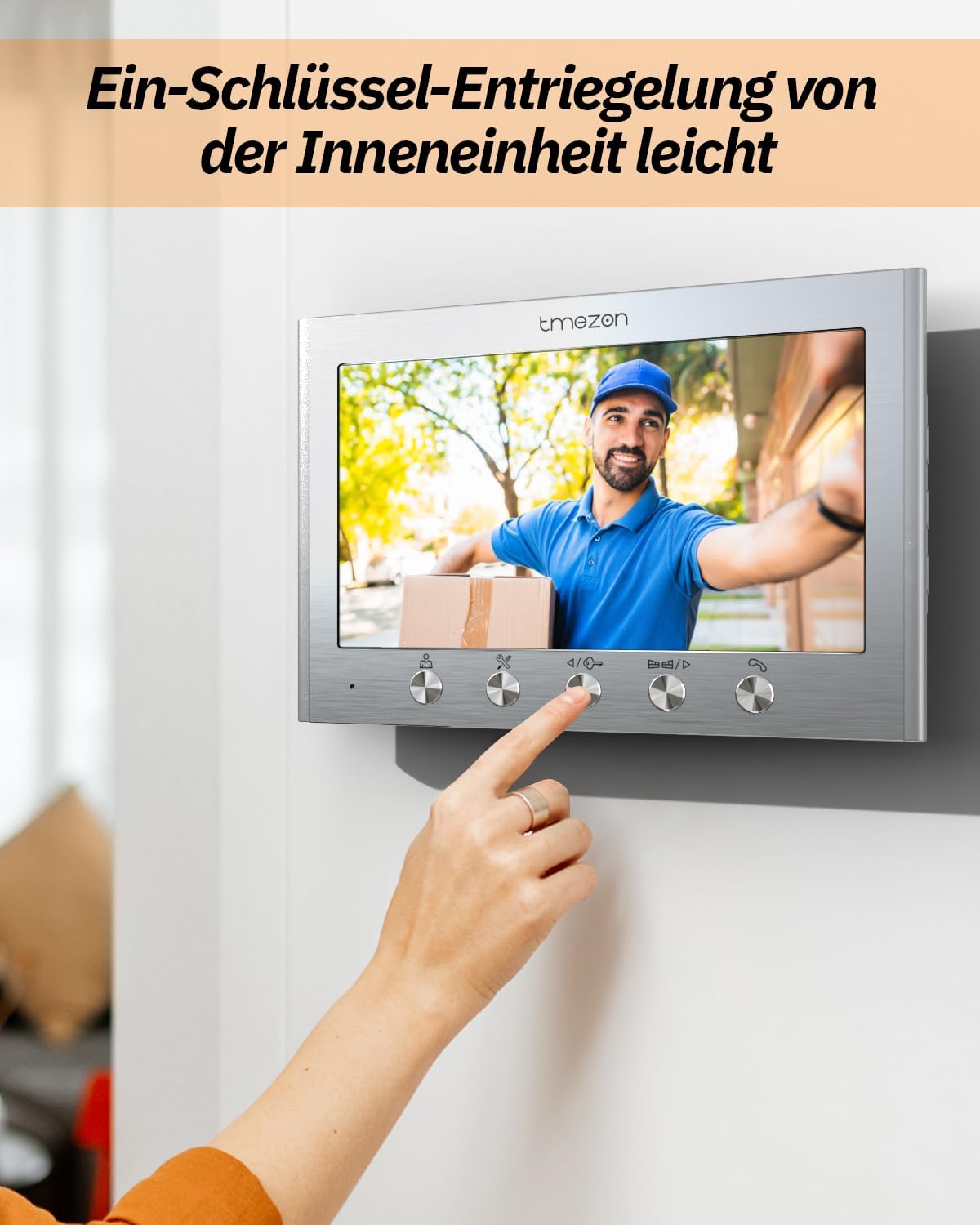 Detalle de TMEZON Video-Türsprechanlage mit Türöffner: 7‑Zoll-Farbmonitor & HD-Türklingelkamera (2‑Draht)