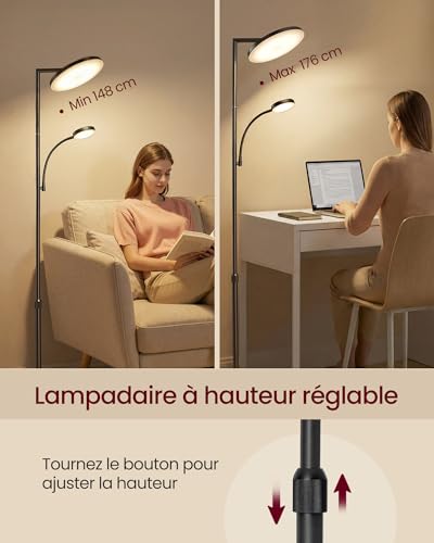 Detalle de VASAGLE lampadaire LED 42 W
