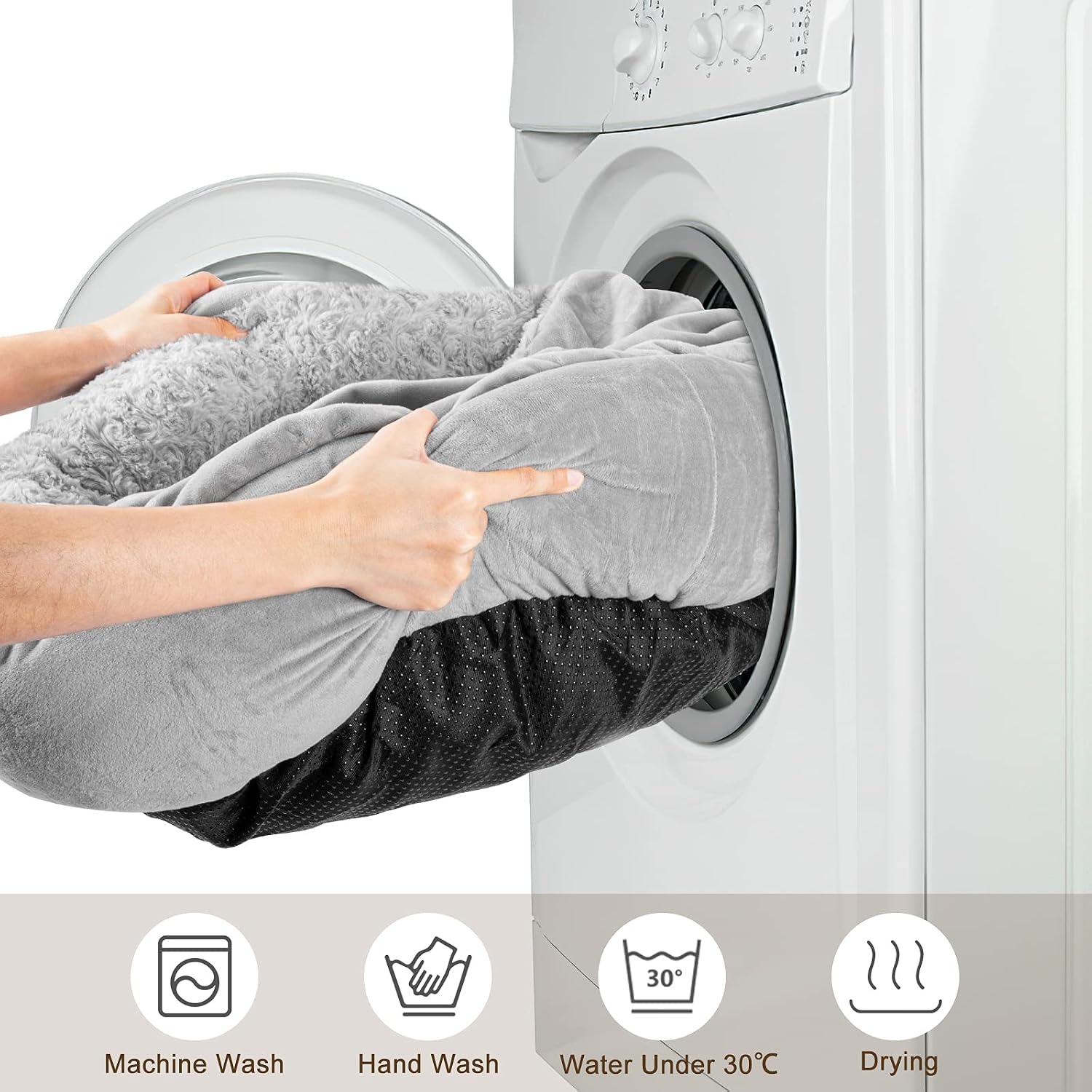 Detalle 2 de JOEJOY 23-Inch Hooded Donut Pet Bed, Machine Washable with Non-Skid Bottom