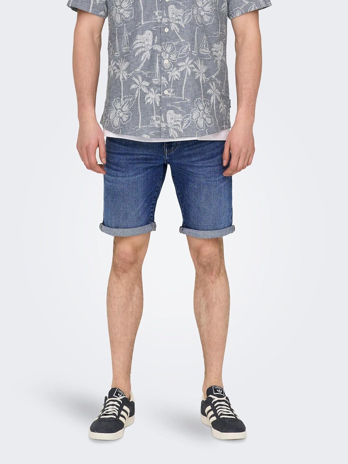 Detalle de Herren O&S Denim Capri Shorts 3/4 Bermuda – Jeans-Shorts für Sommerfreizeit von ONSPLY