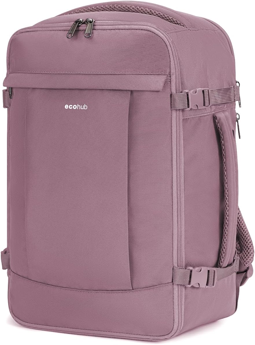 Detalle de ECOHUB 20L Zaino Ryanair 40x20x25: Zaino da Viaggio a Mano con Scomparto Laptop 14" in PET Riciclato