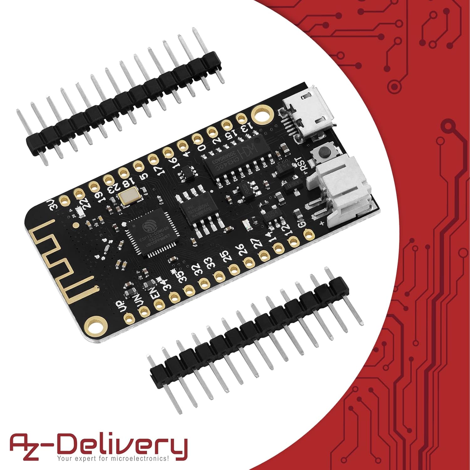 Thumbnail 2 de AZDelivery 5× LOLIN32 Lite V1.0 ESP32 Rev1 WiFi Bluetooth Boards with LiPo connector and 4MB flash
