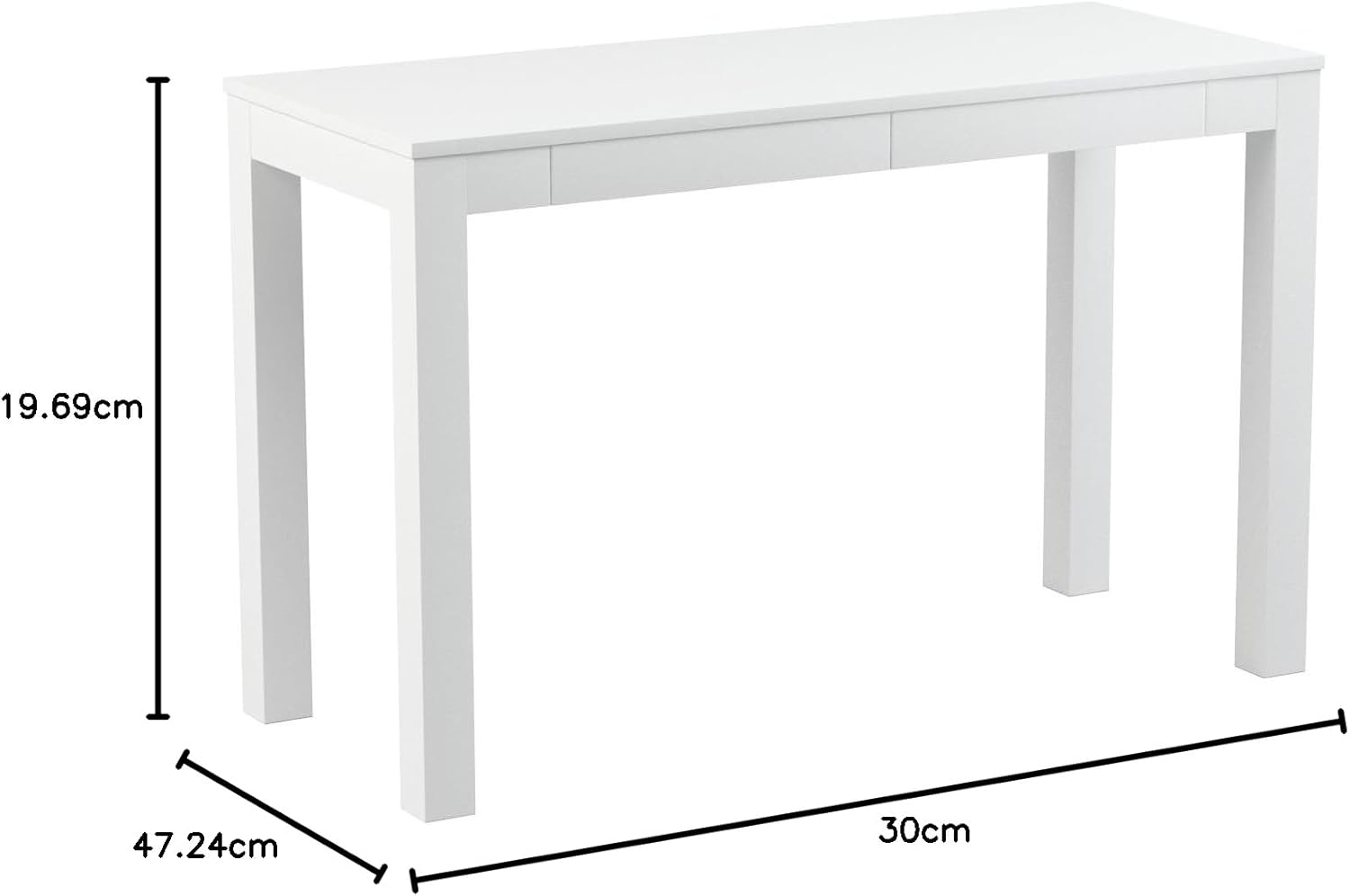 Detalle de Ameriwood Home Large Parsons scrivania con 2 cassetti, bianco