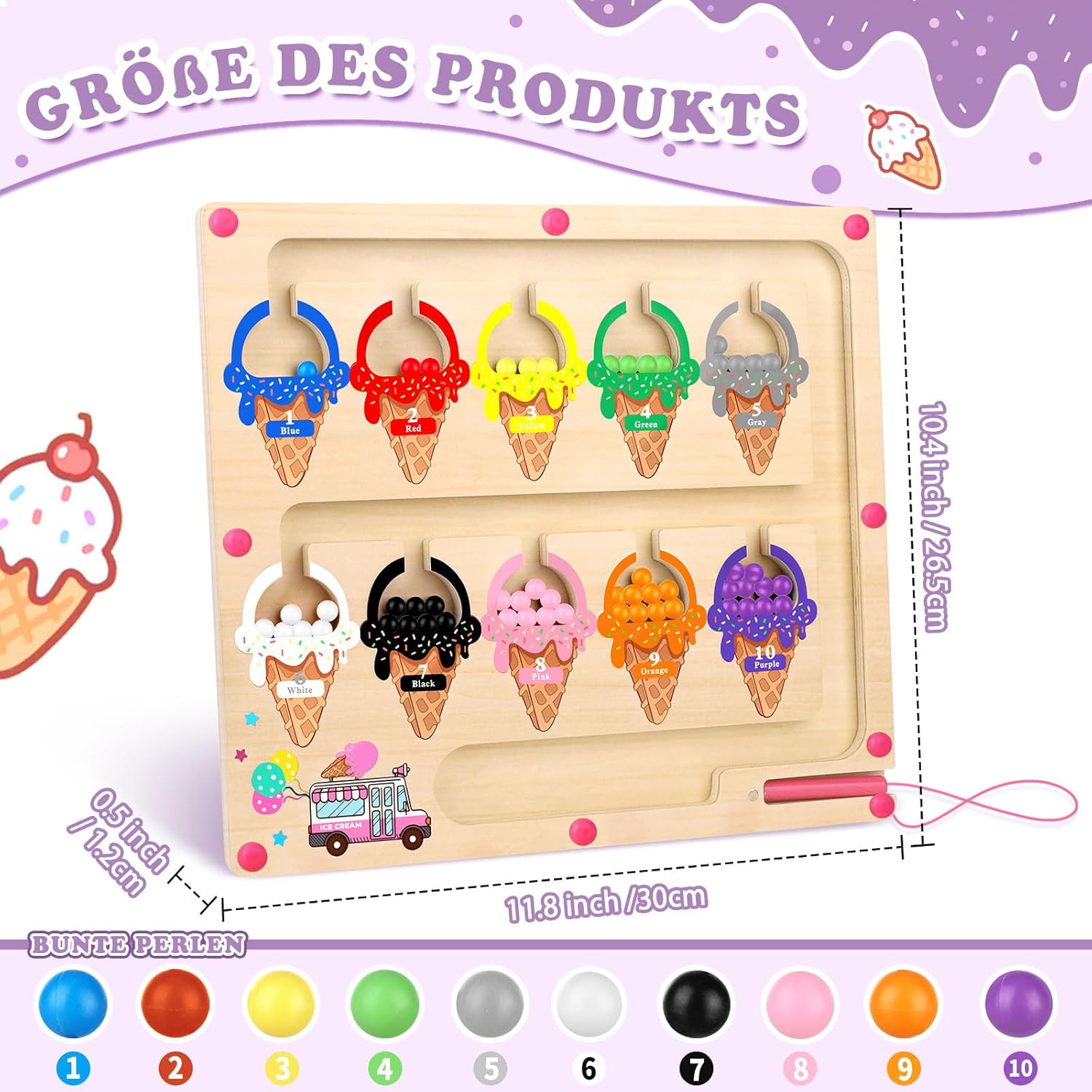 Thumbnail 3 de Montessori Magnet-Labyrinth Spielzeug für 3–4 Jahre 🎲