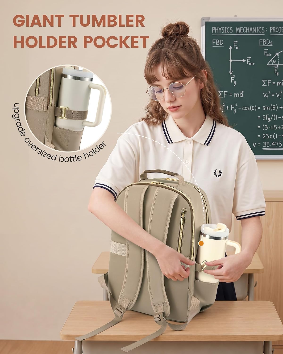 Detalle de LOVEVOOK Women’s Laptop Backpack with Padded 17.3-Inch Laptop Compartment