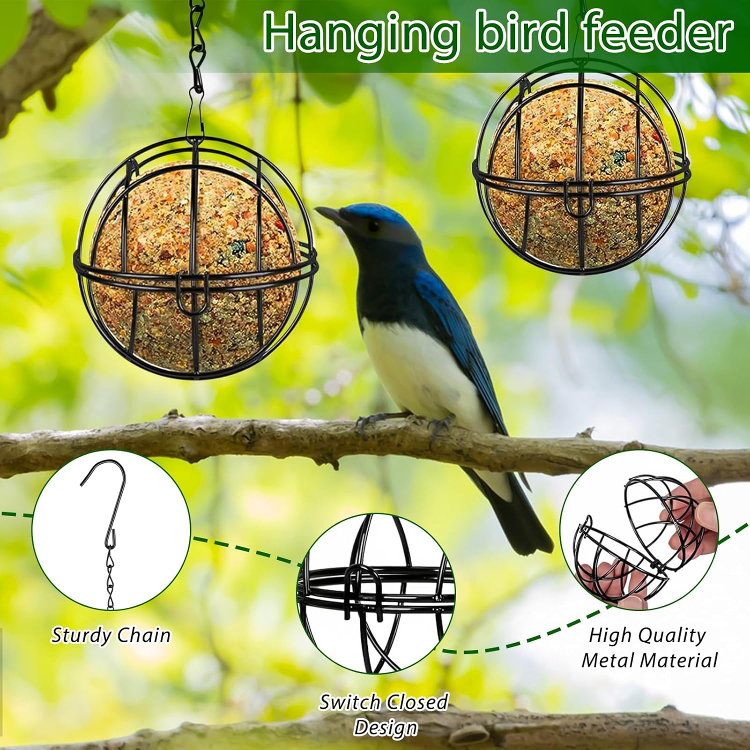 Thumbnail 2 de Tccydm Mangeoire oiseaux 8 pcs extérieures