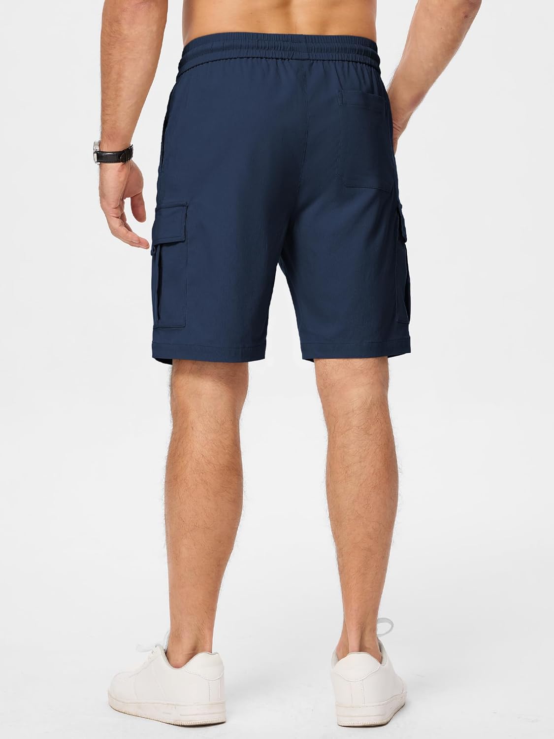 Thumbnail 3 de JMIERR Men’s Stretch Cargo Shorts with Drawstring Waist and Multi Pockets (9-Inch Inseam)