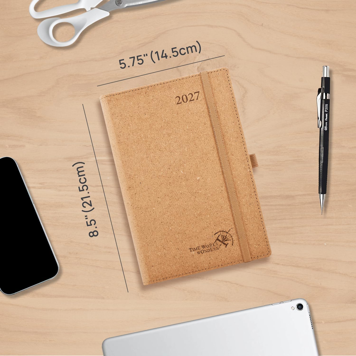 Detalle de POPRUN 2027 Daily Planner, 5.75 x 8.5-Inch, Hourly Pages, Desert Brown