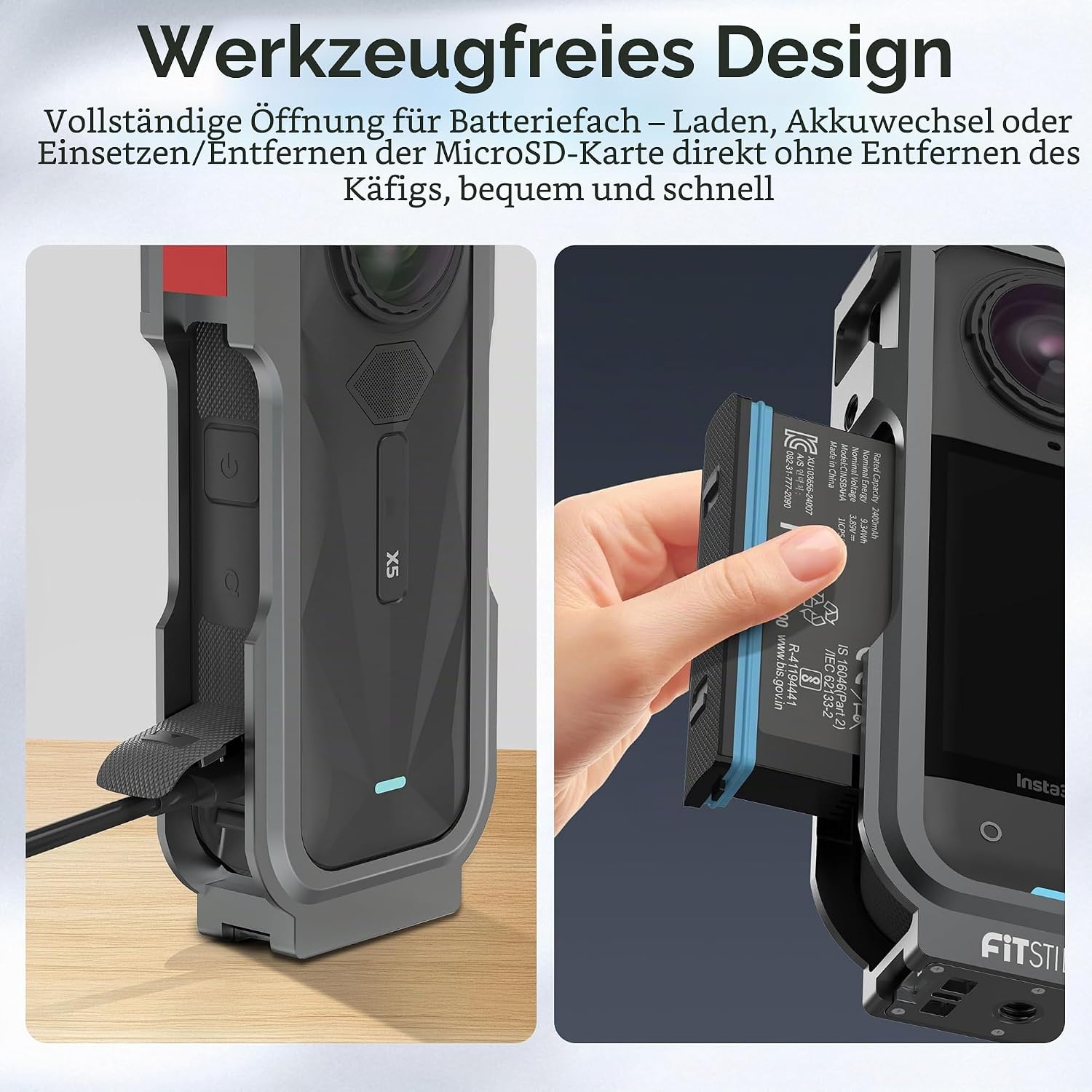 Thumbnail 6 de FitStill Schutzhülle für Insta 360 X5 – Aluminium Schutzrahmen + Silikon-Linsenabdeckung