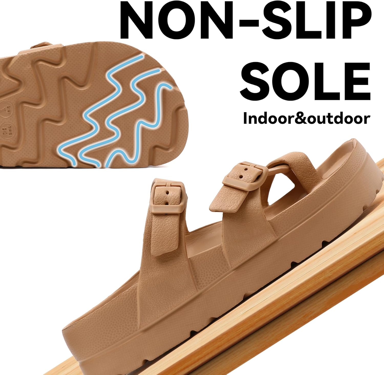 Thumbnail 5 de Waysoland Damen Sandalen Sommer – Orthopädische Plattform-Sandalen mit einstellbarer Schnalle und Ultra-Kissen