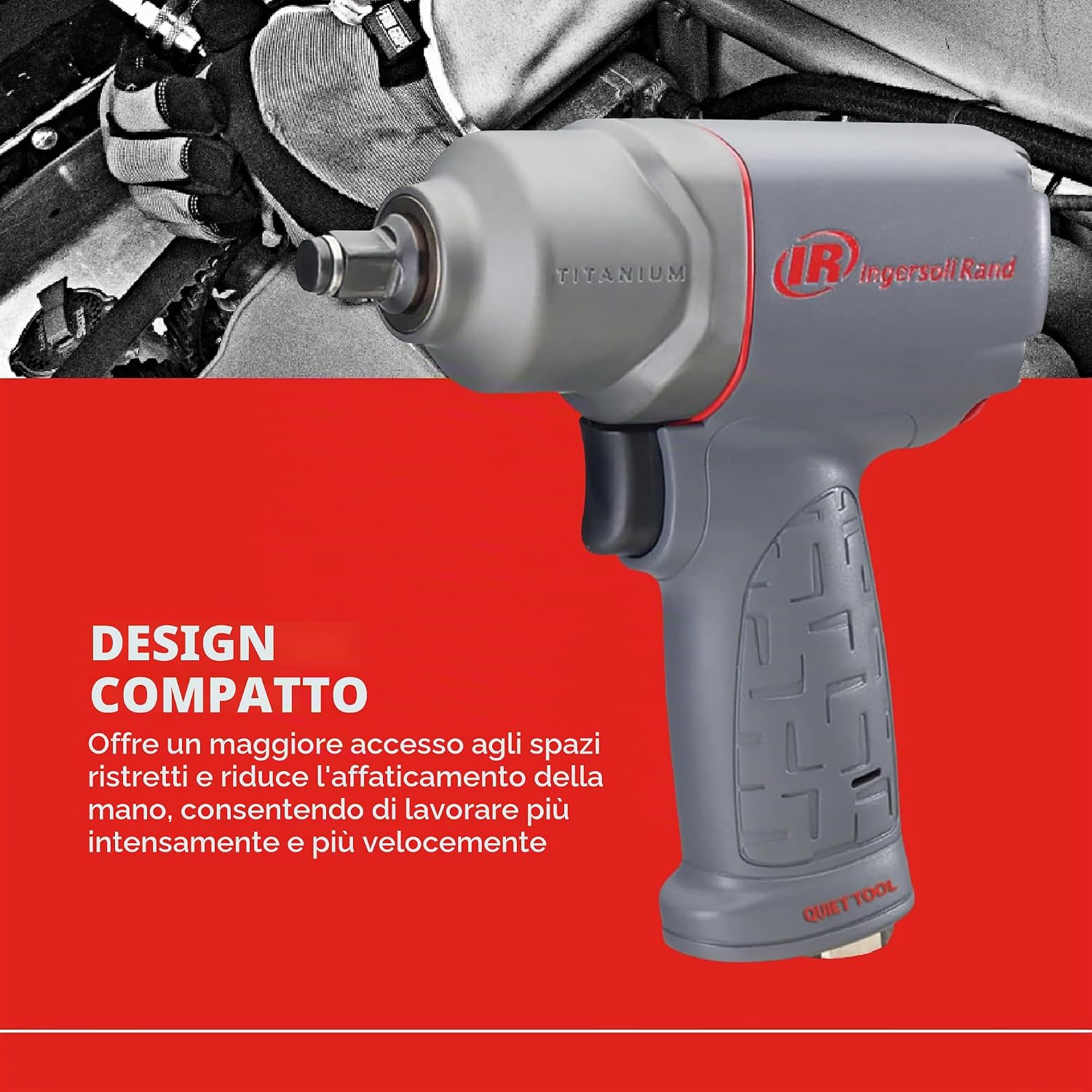 Detalle de Ingersoll-Rand 2125QTIMAX Avvitatore a Massa Battente: Potente, Leggero e Pronto all’Uso