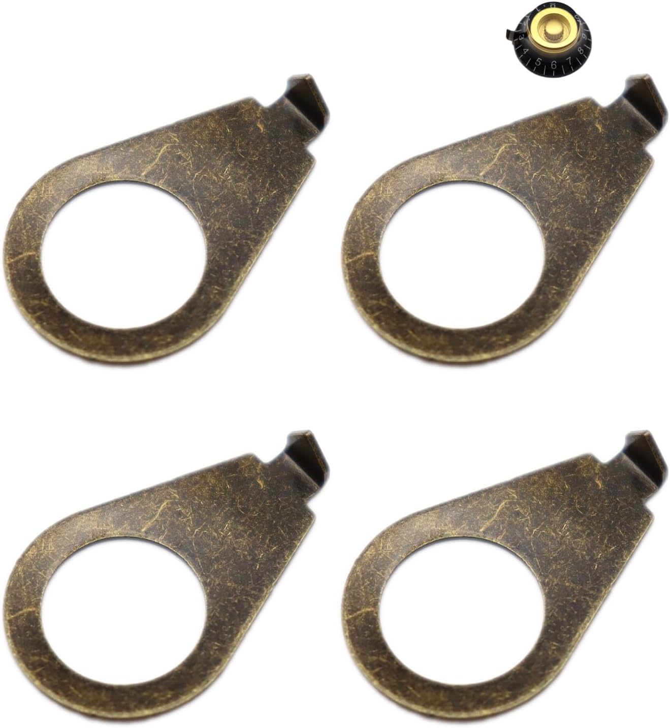 Samherome GP-001-6 Guitar Knob Pointers, Bronze Metal, for 3/8" USA CTS Pots