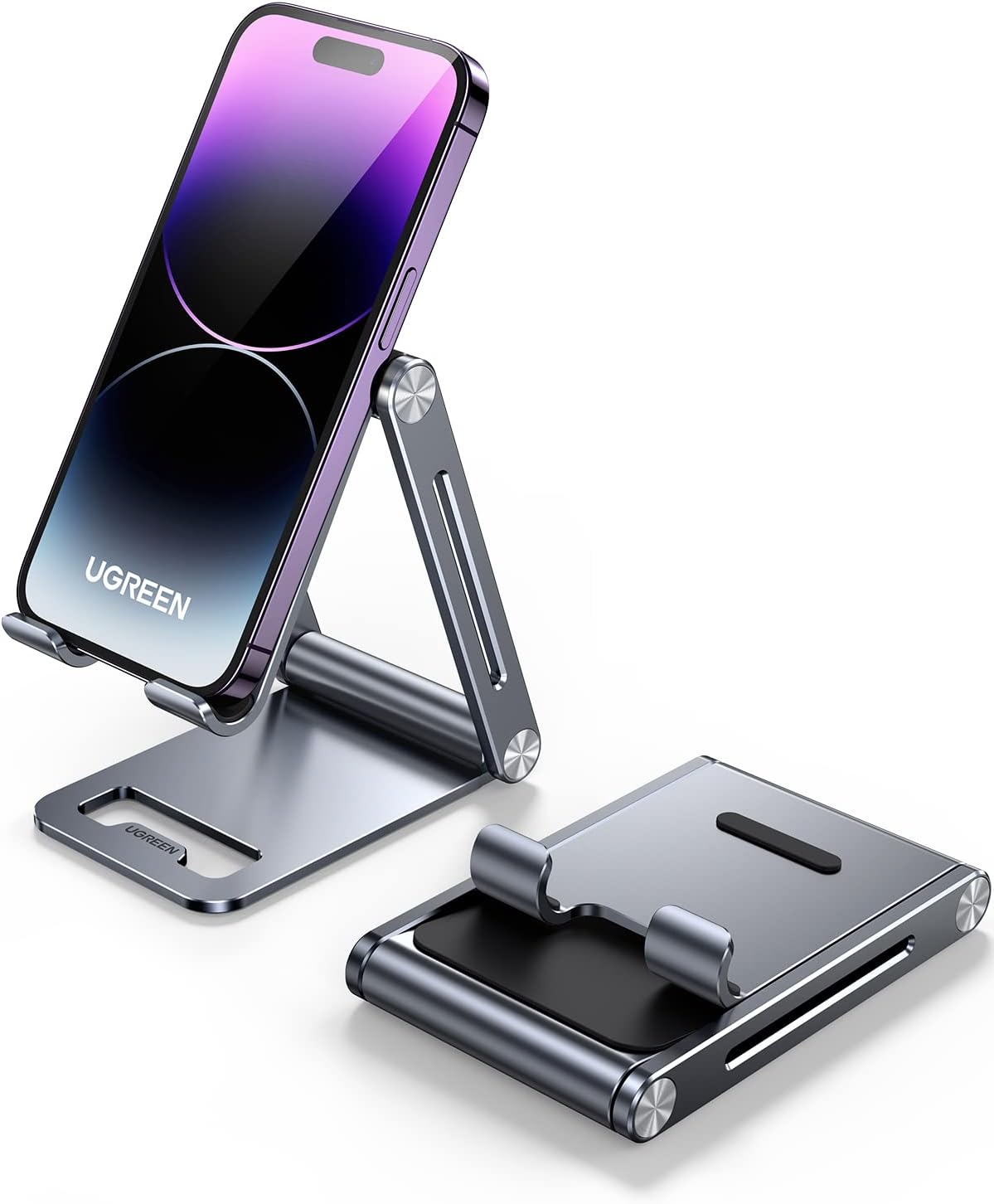 Thumbnail 5 de UGREEN opvouwbare aluminium telefoonhouder, verstelbaar en grijs