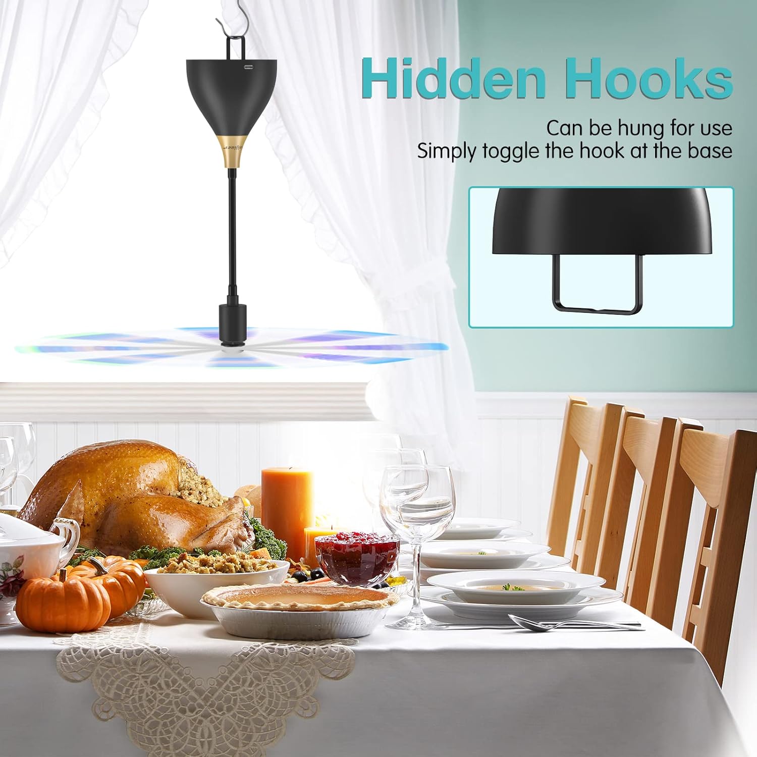 Thumbnail 6 de Neijiaer Fly Fans for Tables (3 Pack) – USB or Battery Powered portable fly repellent fans for picnics, BBQs and parties