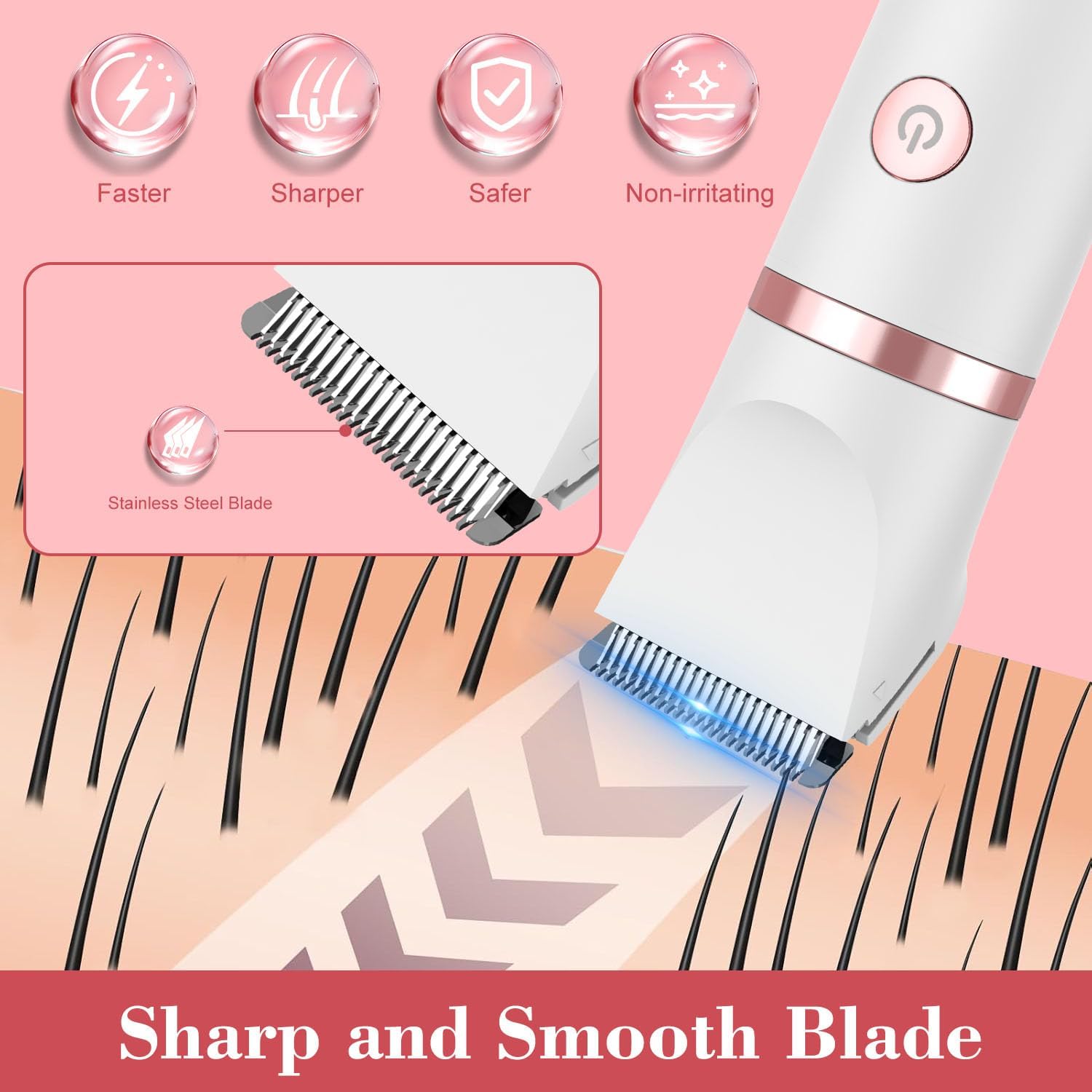Thumbnail 3 de Scttomon Damenrasierer 3-in-1: Gesicht, Achseln, Beine, Arme & Intimrasur – wasserdicht, LCD-Display, USB-Ladung