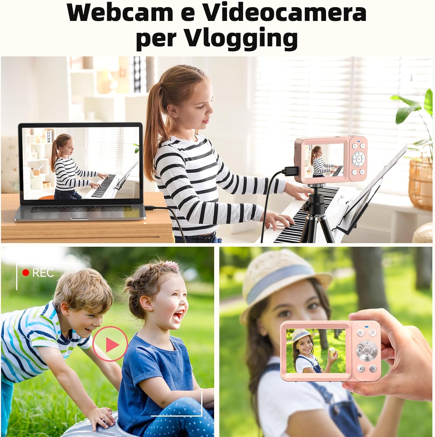 Thumbnail 5 de Macchina Fotografica Digitale 4K 64MP con 18x Zoom e doppio display – Rosa