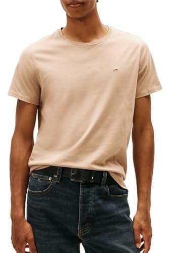 Thumbnail 1 de Tommy Jeans Camiseta de Manga Corta para Hombre Original Slim Fit en Beige Coastal Taupe (XS)