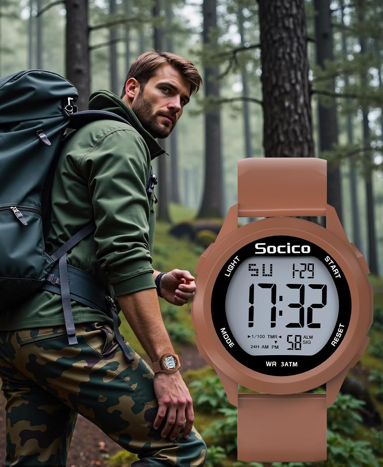 Thumbnail 5 de SOCICO Herren Digitaluhr Großes Display