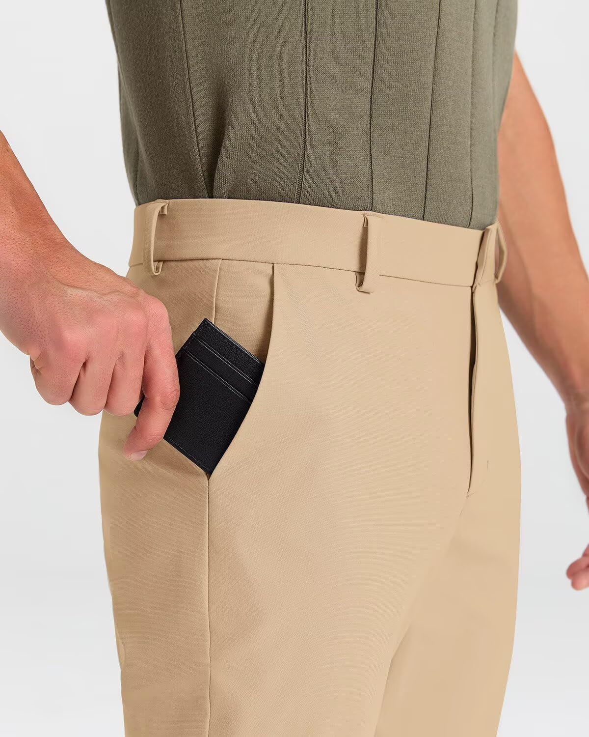 Detalle de Snowtent Men's Classic Fit Golf Pants Stretch Dress Pants — Lightweight, Work-to-Dress Versatility (30''/32''/34'')