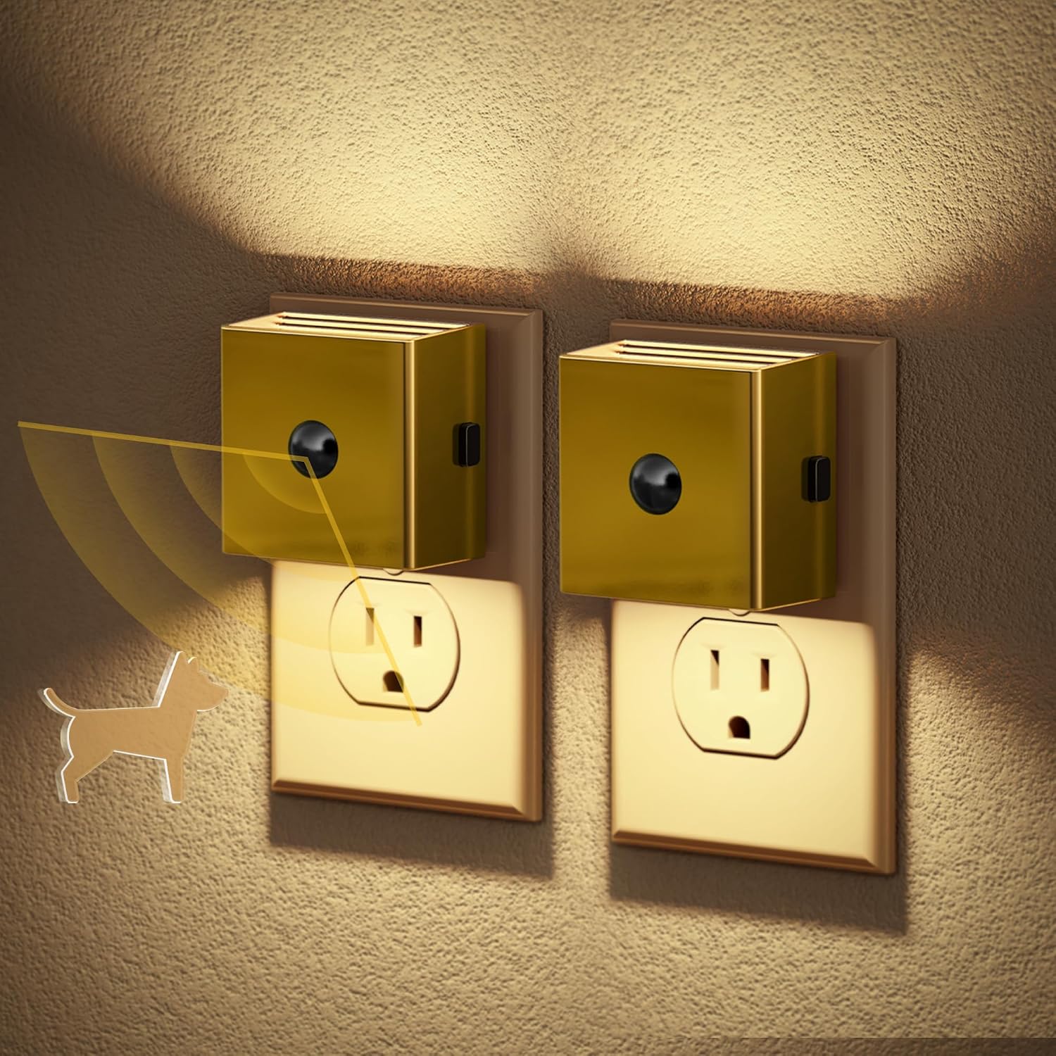 Detalle de JandCase C-GY17602DBA1US-2 Motion Sensor Night Light, 3 Brightness Levels