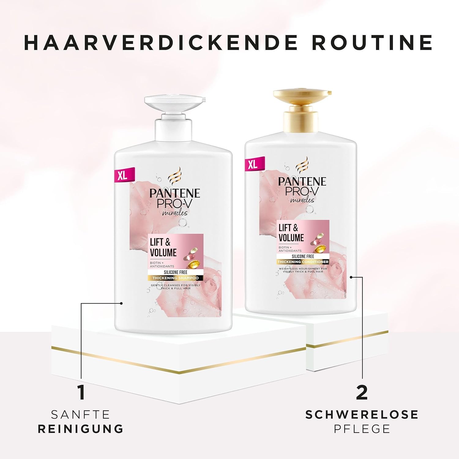 Thumbnail 6 de Pantene Pro-V Lift & Volume Haarverdickendes Shampoo mit Biotin – silikonfrei, 1000 ml Pumpflasche
