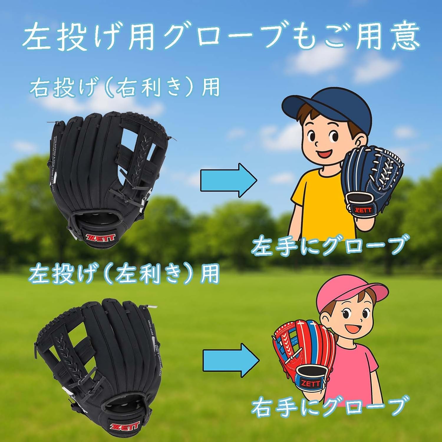 Detalle 2 de ゼット(ZETT)BDG2112V キャッチボール用グローブ 10.5インチ 衝撃吸収パッド付き