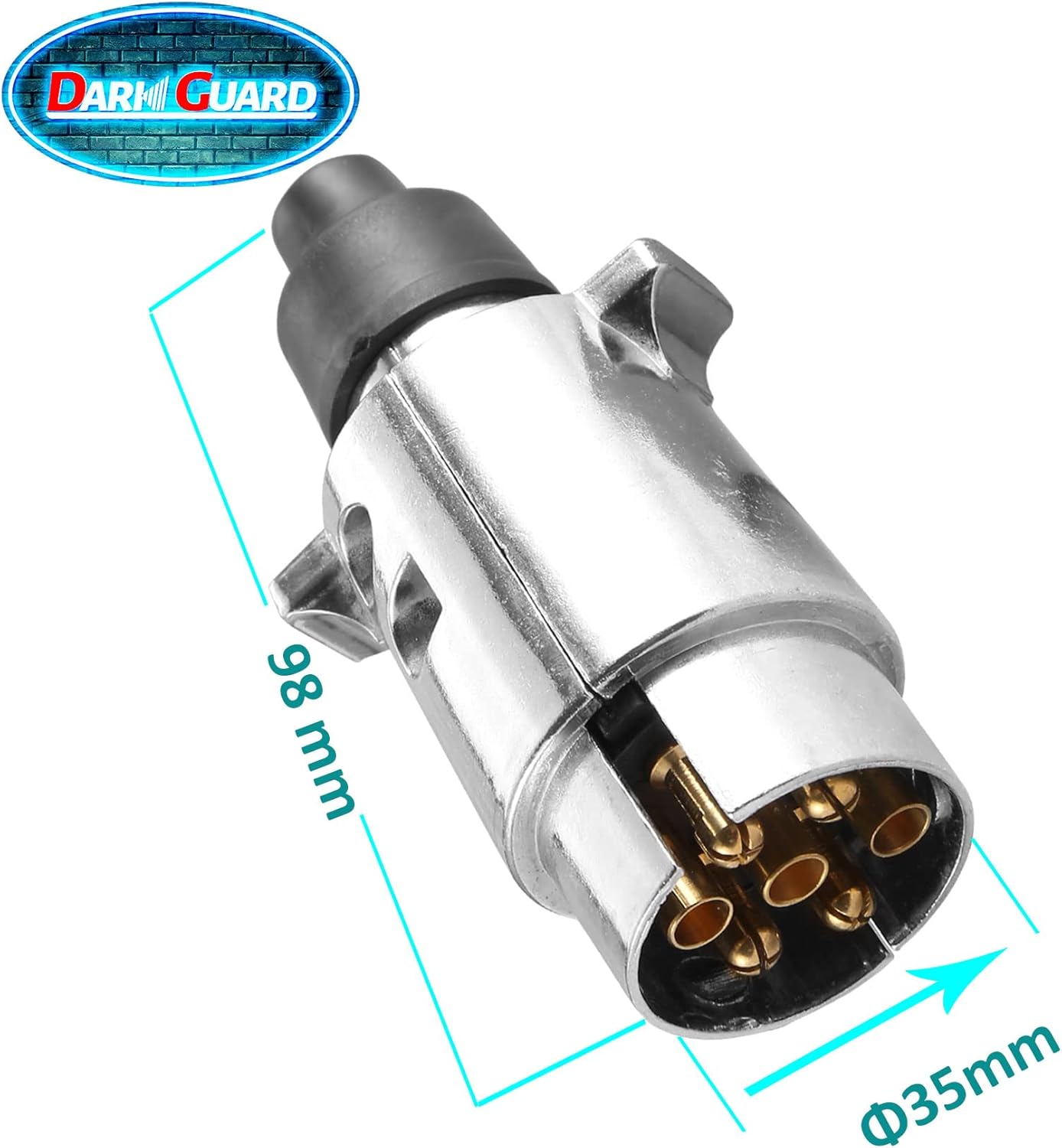 Thumbnail 4 de DARKGUARD 7pin Trailer Plug — Metal ISO1724 12v, Waterproof Caravanning Connector (DG7PM-1)