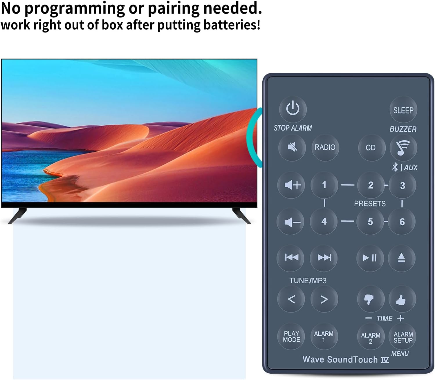 Thumbnail 4 de TCNOUMT Replacement Soundbar Remote Control for Bose Wave SoundTouch Series IV (417788-WR/417788-WMS)