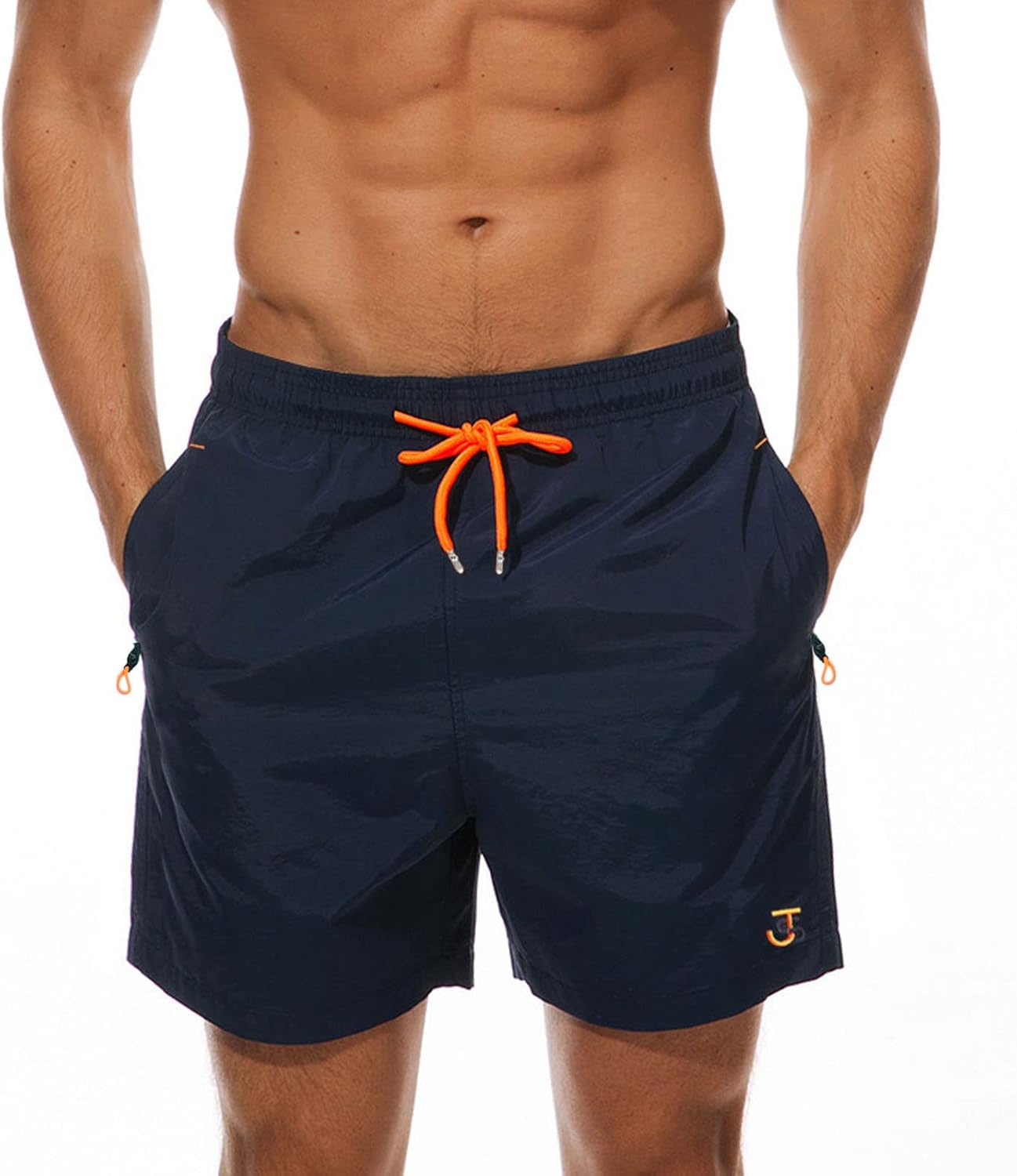 Detalle de JustSun Mens Swim Shorts with Zip Pockets 1 Pack