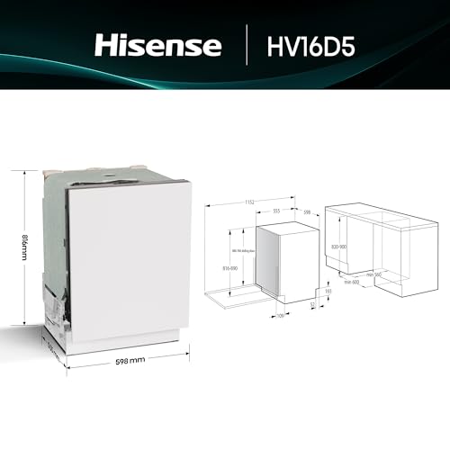 Detalle 2 de Hisense HV16D5 lavavajillas 16 servicios