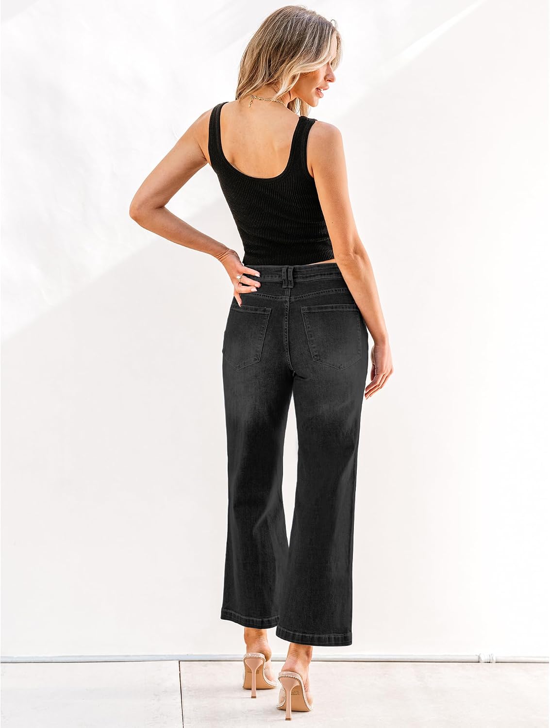 Detalle 2 de GRAPENT Womens Flare Jeans: High Waisted Wide Leg Stretch Denim Pants