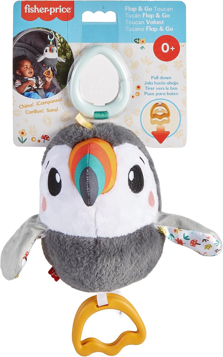 Thumbnail 6 de Fisher-Price Toucan à agiter partout (HNX66) – jouet en peluche sensoriel dès la naissance