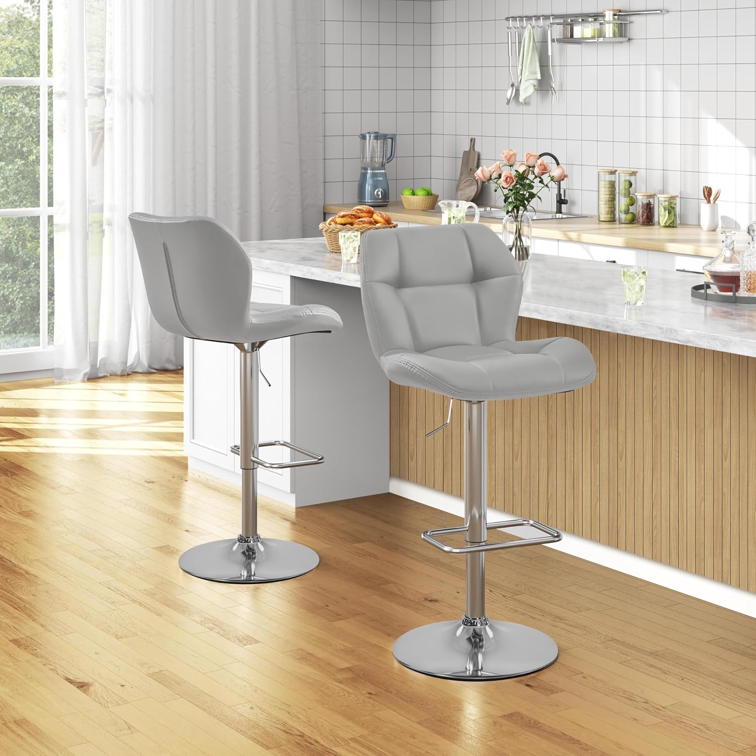 Detalle 2 de Yaheetech Taburete de Bar Ajustable 89–111 cm